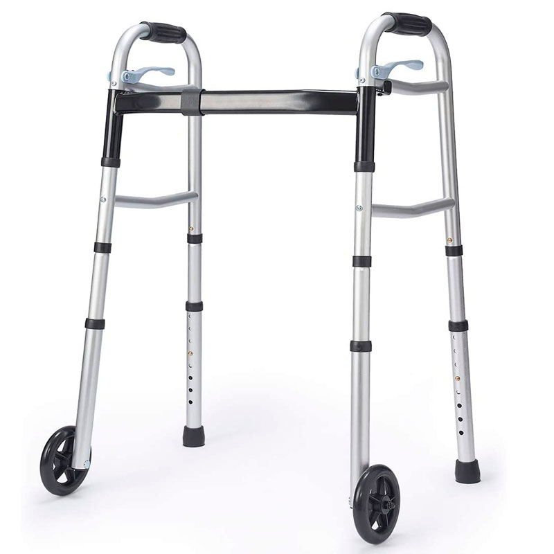 all-medi-services-products-Adjustable-folding-walker-with-front-wheels